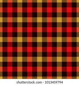 Tartan Seamless Pattern Background. Red, Black  and  Gold  Color  Plaid.  Flannel Shirt Patterns. Trendy Tiles Vector Illustration for Wallpapers.