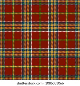 Tartan Seamless Pattern Background. Red, Green, Blue, Gold  and  White  Color  Plaid.  Flannel Shirt Patterns. Trendy Tiles Vector Illustration for Wallpapers.
