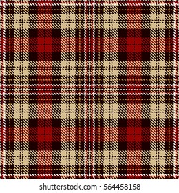 Tartan Seamless Pattern Background. Red, Black, Camel Beige  and  White Plaid, Tartan Flannel Shirt Patterns. Trendy Tiles Vector Illustration for Wallpapers.