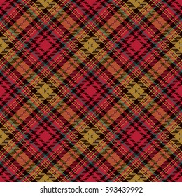 Tartan Seamless Pattern Background. Red, Black,  Yellow  and  White Plaid, Tartan Flannel Shirt Patterns. Trendy Tiles Vector Illustration for Wallpapers.