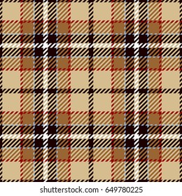 Tartan Seamless Pattern Background. Red, Black, Brown, Beige  and  White  Plaid, Tartan Flannel Shirt Patterns. Trendy Tiles Vector Illustration for Wallpapers.