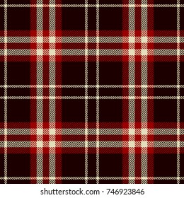 Tartan Seamless Pattern Background. Red, Black  and  White  Plaid, Tartan Flannel Shirt Patterns. Trendy Tiles Vector Illustration for Wallpapers