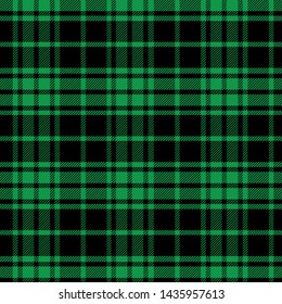 Tartan Seamless Pattern in Black and Green . Texture for plaid, tablecloths, clothes, shirts, dresses, paper, bedding, blankets, quilts and other textile products. Vector illustration EPS 10