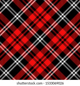 Tartan Seamless Pattern in Black and Red. Texture for plaid, tablecloths, clothes, shirts, dresses, paper, bedding, blankets, quilts and other textile products. Vector illustration EPS 10