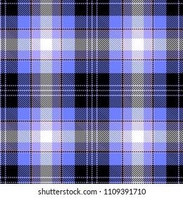 Tartan seamless pattern. Blue and black plaid. Tartan flannel background. Trendy tiles Illustration for wallpapers
