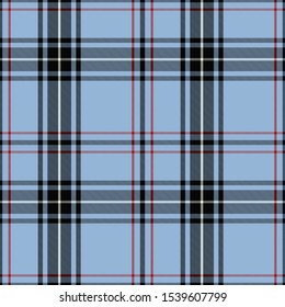 Tartan Seamless Pattern in Blue and Black. Texture for plaid, tablecloths, clothes, shirts, dresses, paper, bedding, blankets, quilts and other textile products. Vector illustration EPS 10