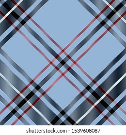 Tartan Seamless Pattern in Blue and Black. Texture for plaid, tablecloths, clothes, shirts, dresses, paper, bedding, blankets, quilts and other textile products. Vector illustration EPS 10