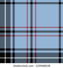 Tartan Seamless Pattern in Blue and Black. Texture for plaid, tablecloths, clothes, shirts, dresses, paper, bedding, blankets, quilts and other textile products. Vector illustration EPS 10