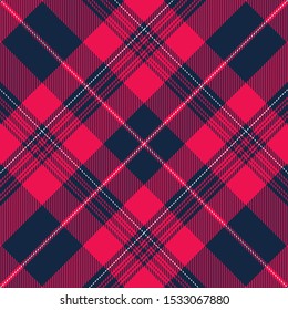 Tartan Seamless Pattern in Blue and Red. Texture for plaid, tablecloths, clothes, shirts, dresses, paper, bedding, blankets, quilts and other textile products. Vector illustration EPS 10