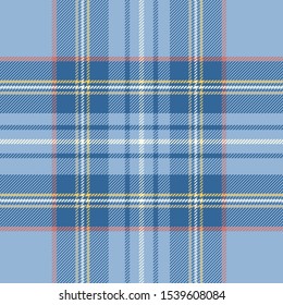 Tartan Seamless Pattern in Blue and White. Texture for plaid, tablecloths, clothes, shirts, dresses, paper, bedding, blankets, quilts and other textile products. Vector illustration EPS 10