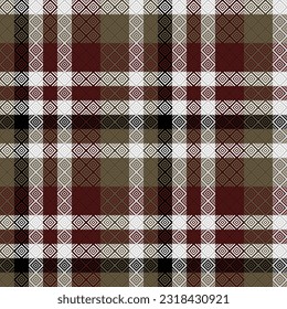 Tartan Seamless Pattern. Classic Scottish Tartan Design. Traditional Scottish Woven Fabric. Lumberjack Shirt Flannel Textile. Pattern Tile Swatch Included.