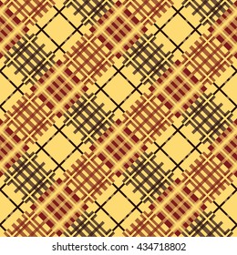 Tartan seamless pattern. Diagonal texture. brown palette. Plaid Vector illustration