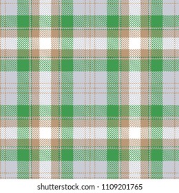 Tartan seamless pattern. Green and brown plaid. Tartan flannel background. Trendy tiles Illustration for wallpapers
