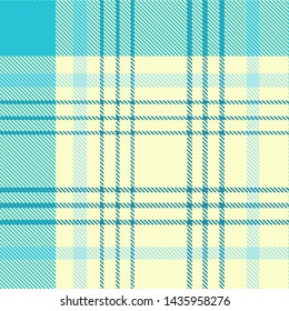 Tartan Seamless Pattern in Light Yellow and Cyan  . Texture for plaid, tablecloths, clothes, shirts, dresses, paper, bedding, blankets, quilts and other textile products. Vector illustration EPS 10