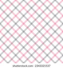 Tartan seamless pattern pink and gray line on white background