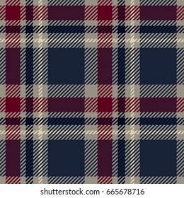 Padrão Tartan sem costura. Vetor de textura xadrez.