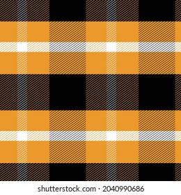 Tartán patrón sin fisuras Vector cuadrado con naranja y negro para impresión, papel pintado, textil, burlap, mantel, fondo a cuadros.