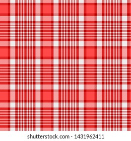 Tartan Seamless Pattern in Red and White . Texture for plaid, tablecloths, clothes, shirts, dresses, paper, bedding, blankets, quilts and other textile products. Vector illustration EPS 10
