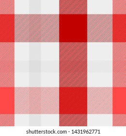 Tartan Seamless Pattern in Red and White . Texture for plaid, tablecloths, clothes, shirts, dresses, paper, bedding, blankets, quilts and other textile products. Vector illustration EPS 10
