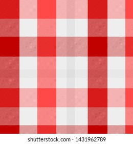 Tartan Seamless Pattern in Red and White . Texture for plaid, tablecloths, clothes, shirts, dresses, paper, bedding, blankets, quilts and other textile products. Vector illustration EPS 10