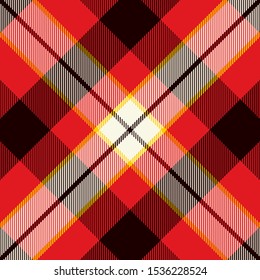 Tartan Seamless Pattern in Red, White and Black.Texture for plaid, tablecloths, clothes, shirts, dresses, paper, bedding, blankets, quilts and other textile products. Vector illustration EPS 10