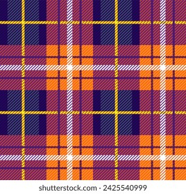 Tartán patrón sin costura. Elemento de diseño repetitivo para la impresión en tela. Industria textil. Adornos abstractos en estilo tradicional. Elemento gráfico para el sitio web. Ilustración de vector plano de dibujos animados