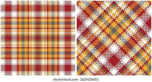 Padrão sem emenda Tartan. Tecido De Tecido Escocês Tradicional De Xadrez Doce Padrão. Camisa Lumberjack Flannel Têxtil. Amostra De Bloco Padrão Incluída.