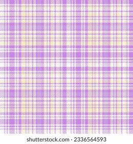 Tartan seamless pattern of textile check fabric with a vector plaid background texture in light and white colors.