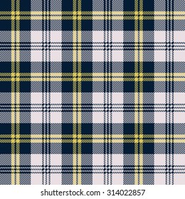 Tartan seamless pattern. Three colors (blue-yellow-white).