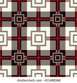 Tartan Seamless Pattern. Trendy Illustration for Wallpapers. Seamless Tartan Tiles. Suits for Decorative Paper, Fashion Design and House Interior Design, as Well as for Hand Crafts 