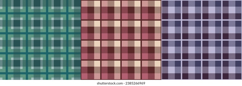 Patrones sin fisuras de Tartán. Fondo de tela a cuadros para la camisa de manta, manta, mantel o franela. Impresión textil abstracta con patrón geométrico, ilustración vectorial