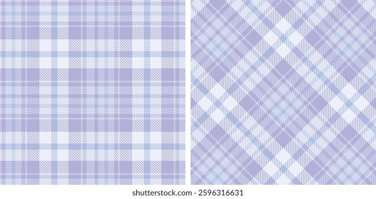 Tartan Seamless Patterns in Pastel themed colors