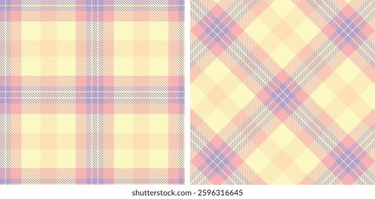 Tartan Seamless Patterns in Pastel themed colors