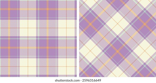 Tartan Seamless Patterns in Pastel themed colors
