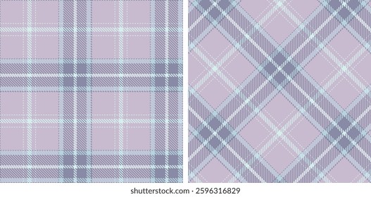 Tartan Seamless Patterns in Pastel themed colors