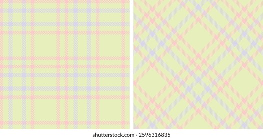 Tartan Seamless Patterns in Pastel themed colors