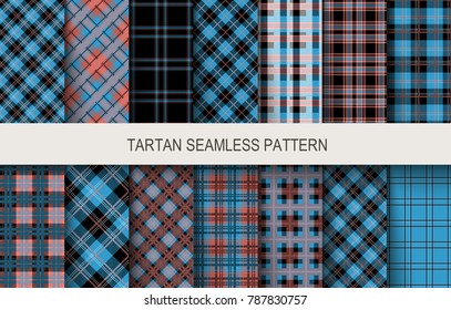 Tartan seamless patterns. Vector illustration