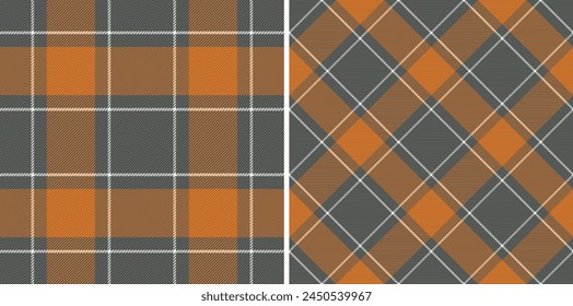 Tartan seamless textile of check vector texture with a plaid fabric pattern background set in cream colors.