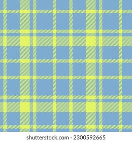 Tartan seamless texture. Vector textile check. Pattern fabric background plaid in lime and blue colors.