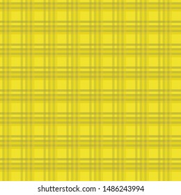 Tartan Seamless Vector Pattern in a palette of Yellow. Trendy Fashion Print. Scottish Textile.