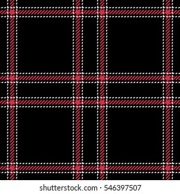 Tartan seamless vector patterns in black-and-red colors
