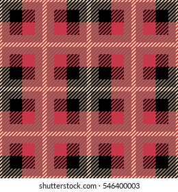 Tartan seamless vector patterns in black-and-red colors