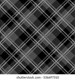 Tartan nahtlose Vektorillustration-Muster in Schwarz-Weiß-Farben
