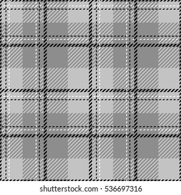 Tartan seamless vector patterns in black-and-white colors
