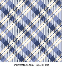 Tartan seamless vector patterns in blue-yellow colors