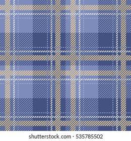 Tartan seamless vector patterns in blue-yellow colors