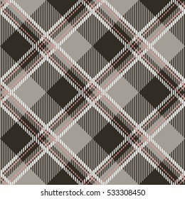 Tartan seamless vector patterns in gray-pink colors