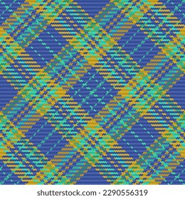 Vector transparente de Tartán. Comprobación de textura textil. Colores color turquesa y cian con motivos de tela.