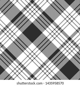 Tartan Semaless Pattern in Black White . Texture for plaid, tablecloths, clothes, shirts, dresses, paper, bedding, blankets, quilts and other textile products. Vector illustration EPS 10