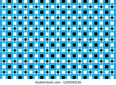Tartan sky blue,white and black pattern plaid.Vector illustration.EPS-10.